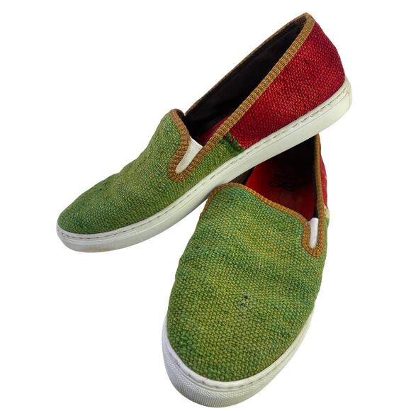 LOLOI Mens One Time Release One of a Kind Green Red Blue Tan Slip On Loafer S 44 - Picture 10 of 13
